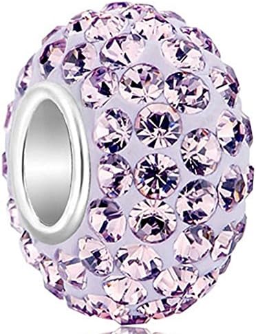 Mother Daughter Charms Separable Butterfly Blue Crystal Heart Mom Bead (Alexadrite June Birthstone)