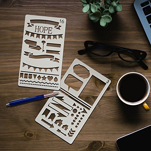 Bullet Journal Stencils, 20 PCS Plastic Planner Stencil with Different Patterns for Journaling/Scrap booking/Notebook/Diary/ Drawing /Card and DIY Craft, 4X7 Inch, White