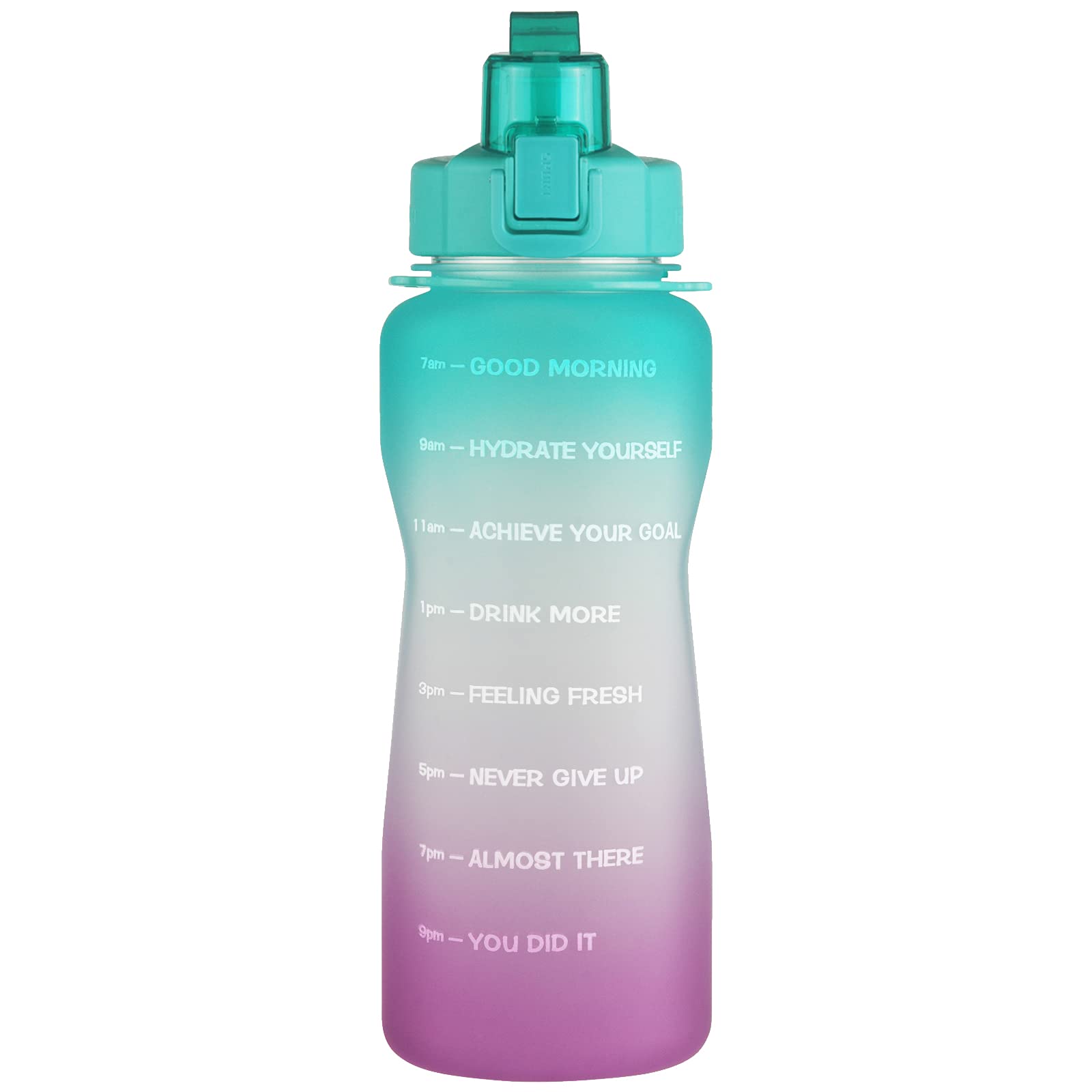 Life4u 2 Litre Sports Motivational Water Bottle with Time Marker & Straw Leakproof BPA Free Water Bottle 2L for Home, Office, Gym and Outdoor Sports