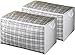 ZOBER Jumbo Blanket, Storage Bags with Zipper, Comforter Underbed Closet Soft Storage Plastic Bag with Breathable Polypropylene, White - Set of 2-17.5