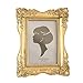 SIKOO Vintage Picture Frame 4x6 Antique Tabletop Wall Hanging Photo Frame with Glass Front for Home Decor (Gold)