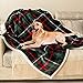JIATECCO Christmas Large Dog Blanket -Plaid Green Warm Fleece Plush Bed Sleep Mat Pet Throw Crate Cover 60 Inches