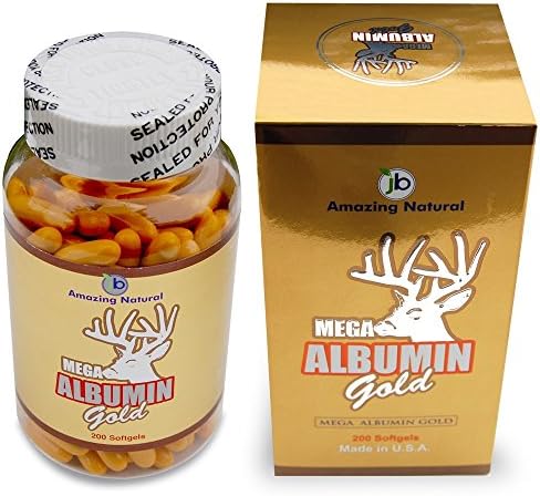 Mega Albumin Gold 1500 mg Albumin Complex 200 Softgels