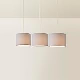MiniSun Nesting Grey Fabric Ceiling Light Shades Pack of 3 30cm Shade