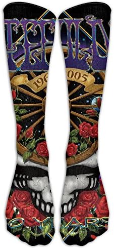 HEI222 Costume Cosply Socks Halloween Funny Unisex Fare Thee Well Grateful Dead Albums Crew Fashion Novelty Socks WhiteOne Size