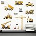 Amaonm Creative Cartoon Cute DIY Engineering Vehicles Wall Stickers Cranes, Forklifts, Road vehicles, Mud Tankers, Construction Site Wall Decal for Kids Babys Room Nursery Children Decor
