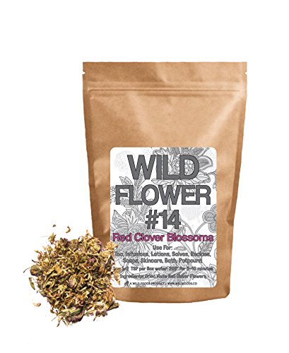 Red Clover Flowers by Wild Foods, Dried Whole Flowers Herbal Loose Leaf Tea (4 ounce)