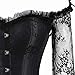 Corset Top for Women with Sleeves Bustier Tank Overlay Lace Floral Sexy Costumes Renaissance Black 2XL
