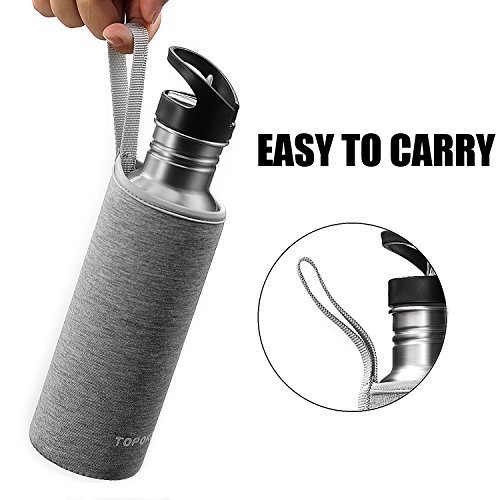 TOPOKO 25oz Single Wall Steel Bottle BPA Free, Boil Safe Survival Flask