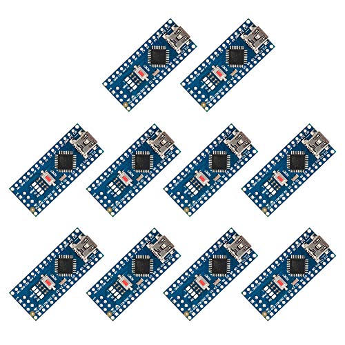 Micro Controller Board, MACTISICAL 10Pack Upgraded Mini USB Nano V3.0 ATMEGA328P 5V 16M Micro Controller Board Module for Arduino (10 Pack, Nano V3.0 ATMEGA328P Module)