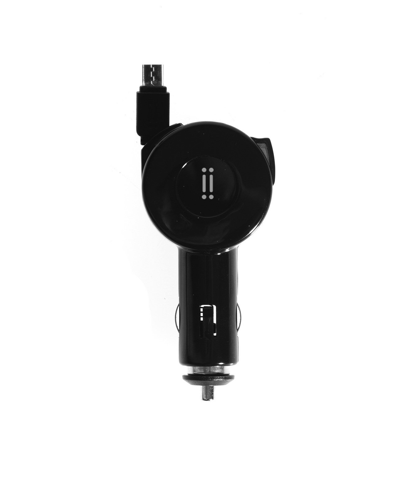 Aiino Aiab1U24Atypecr-Bk Car Charger 1 USB 2.4A with Built-in Retractable USB-C Cable, Black