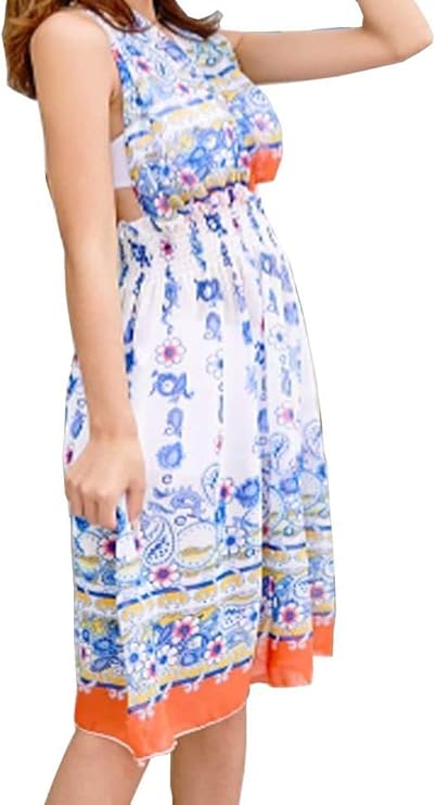 Amazon ペイズリー ホルターネック ワンピース 3点セット スイムウェア おしゃれ マタニティ 水着 妊婦 産前産後 体型カバー 着痩せ ふくよか Awesome オリジナルエコバッグセット Awesome ホワイト マタニティ水着 ベビー マタニティ 通販