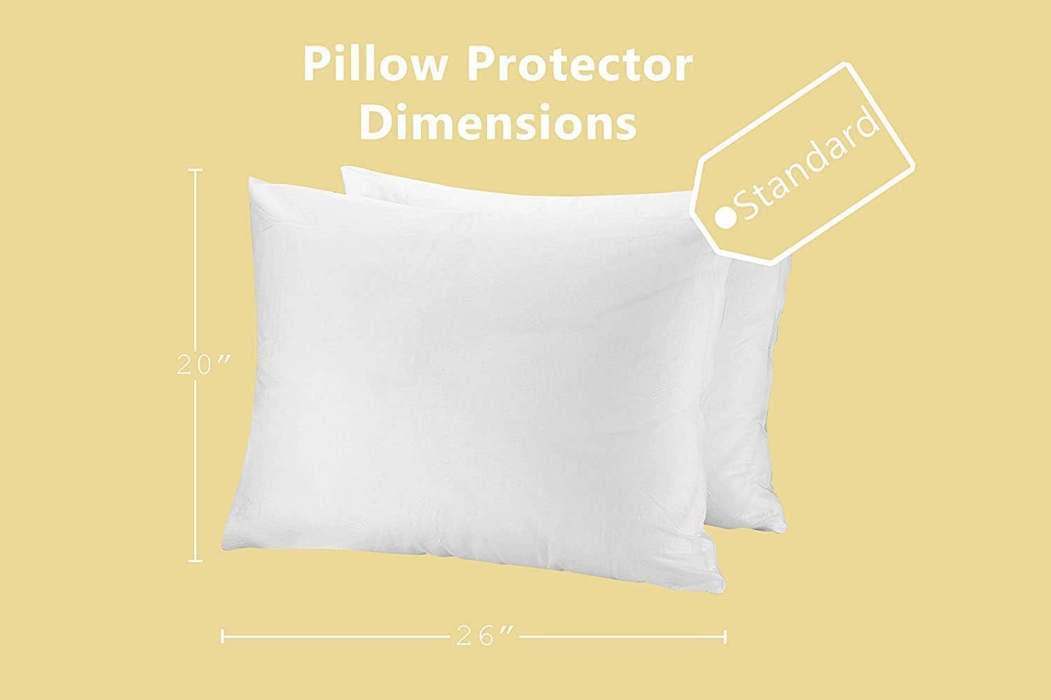 CIRCLESHOME Standard Pillow Protectors 2 Pack | 100% Cotton Breathable Pillow Covers | Protects from Dirt, Dust & Allergens | Hypoallergenic & Quiet (Standard - Set of 2-20x26): Home & Kitchen