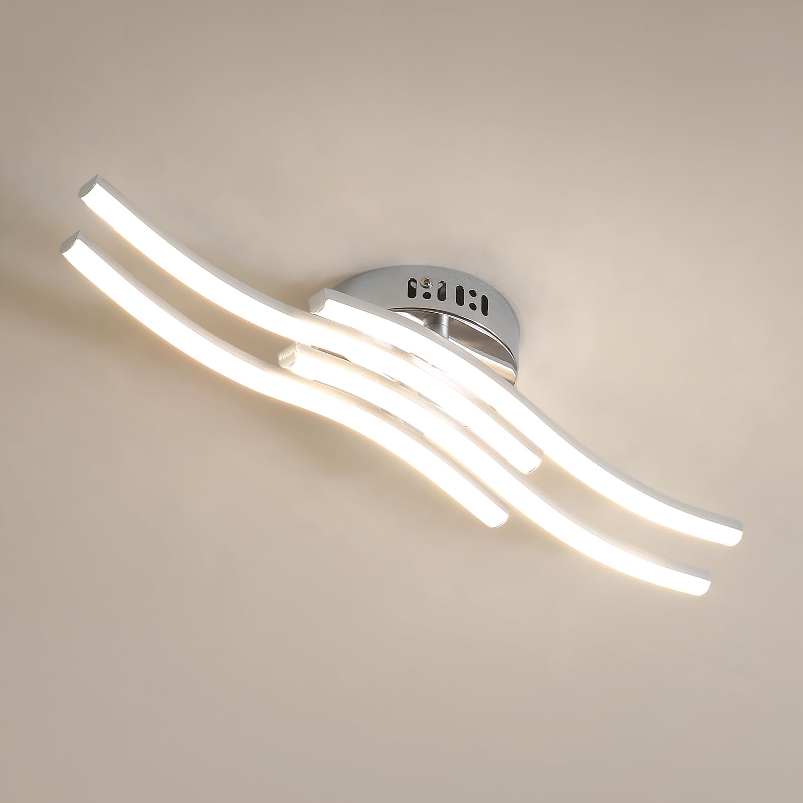 Osairous LED Ceiling Light, Curved Ceiling Lights Modern Acrylic Ceiling Fixture Lamp, 24W 5500K Cool White Light, for Living Room, Bedroom 10-12 m²