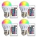 LED Color Changing Light Bulb - Dimmable 16 Modes Mood Hue RGB Colored Light Bulb with Remote Control for Bedrooms Party Home Decorations Stage - E26/E27 (4 Pack)