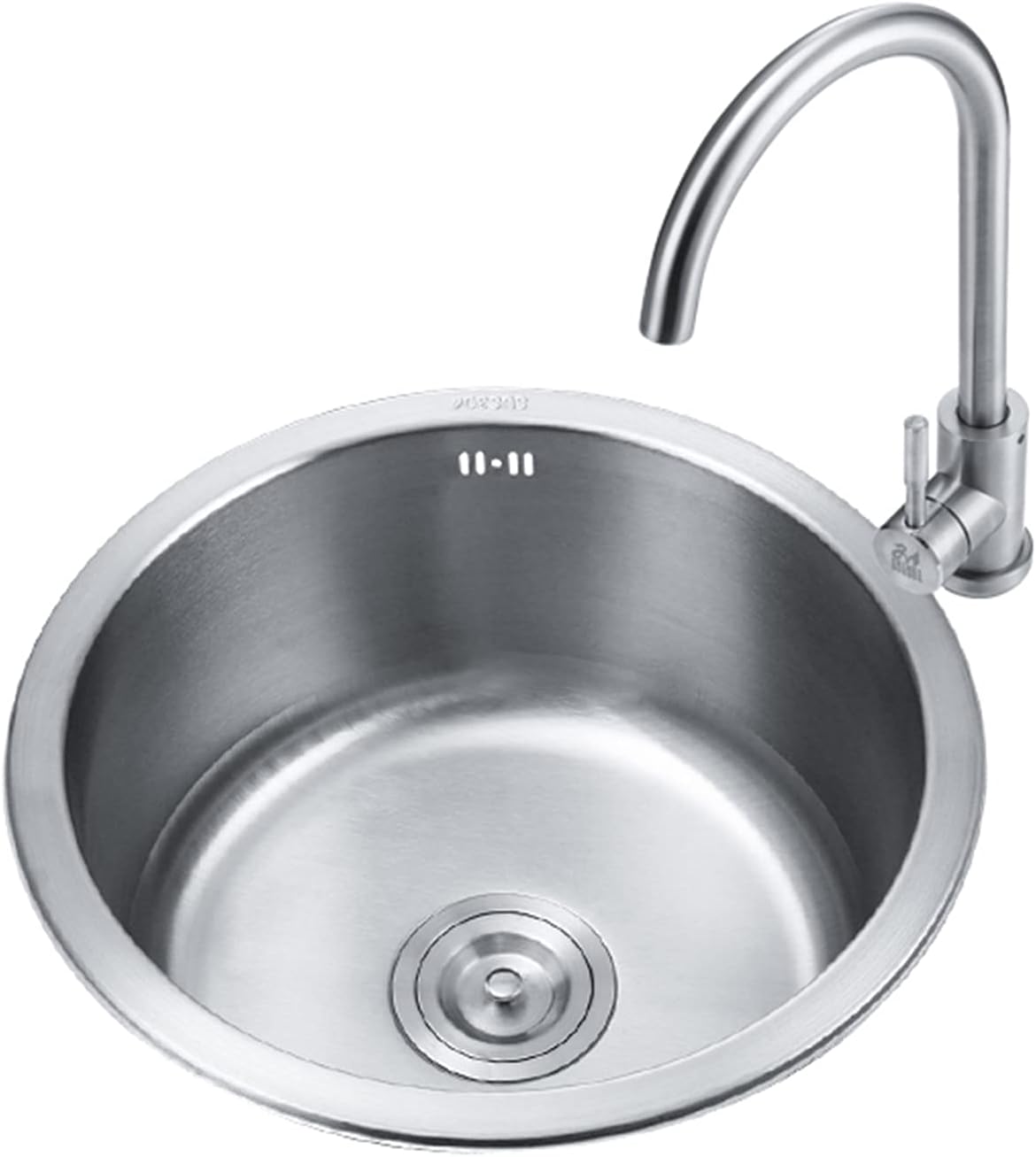 Kitchen Sink, 304 Stainless Steel Single Bowl Sink, Round Small Bar