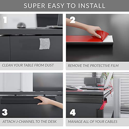 J Channel Cable Raceways Black Raceway Cable Management System 4X