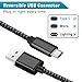 Power-7 USB Type C Cable, 2-Pack 10FT Extra Long USB C Cable Nylon Braided Fast Charger Cord Compatible with Samsung Galaxy Note 10/Note 10+/9/S8/S9/S10/S10+, LG V40/G8, Moto Z3 Z4 Pixel 3 XL and More