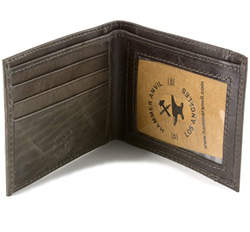 Hammer Anvil Men s RFID Blocking Genuine Leather Slimfold Wallet Gray