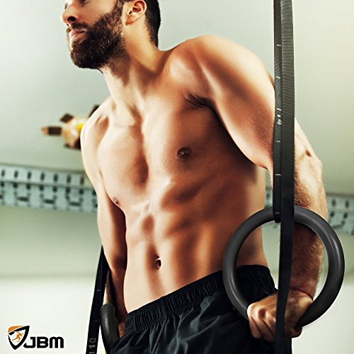 image for JBM international JBM Gymnastics Rings with Adjustable Straps Pull Up 