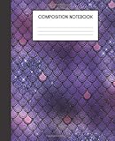 Composition Notebook: Mermaid Glitter Scales Pattern Faux Glam College Ruled Notebook Lined School Journal