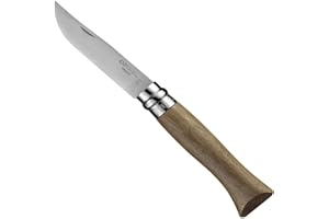 OPINEL No.06-No.09 Premium Woods, Stainless Steel Folding Pocket Knife, Made in France (No.06/Walnut)