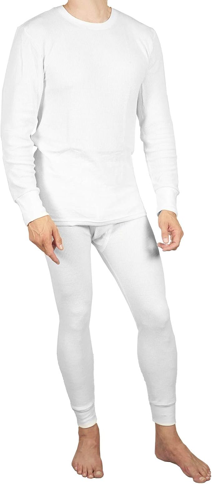 Joe Boxer Mens 2pc Thermal Underwear Set, Crew Top Shirt + Pants Bottom