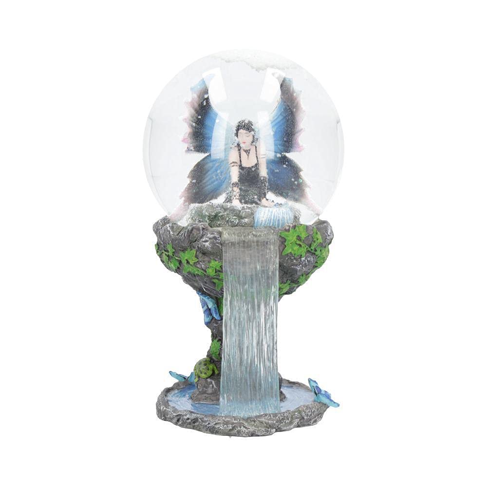 Nemesis Now Immortal Flight Anne Stokes Fairy Snow Globe 10cm, Resin, Grey|white