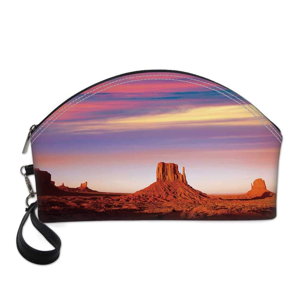 United States Small Portable Cosmetic Bag,Monument Valley West Mitten and Merrick Butte Sunset Utah Desert For Women,Half Moon Shell Shape One size