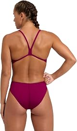 ARENA Women's Team Challenge Solid Swimsuit Red/White 152 EU view 2