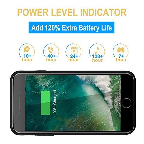 iPhone 6s Plus / 7 Plus / 8 Plus Battery Case, Slim Portable Rechargeable Charger Case - iPhone 6s Plus / 6 Plus 4000mAh by iBatrycas - Black-Unique