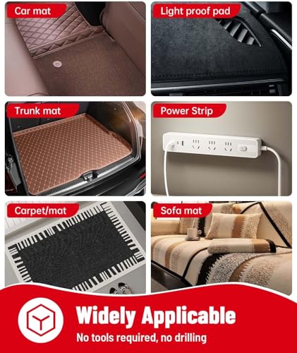 Velcro Strips with Adhesive, Hook and Loop Strips with Super Adhesive Heavy Duty, Made of 3M, Heat Resistant Waterproof, Outdoor or Indoor Use, 12 Sets (Black, 1.57x1.97 Inch)