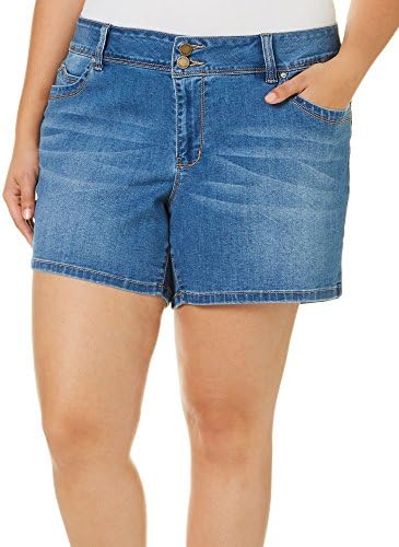 Royalty by YMI Plus Short Denim Shorts 20W Denim Medium Blue