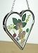 Heart Shaped Suncatcher with Real Pressed Flowers in Glass - Gift for a Friend Mom Grandma Loved One Wife Girlfriend Sister - Mother's Day - Birthday - Anniversary - Special Occasion Gift