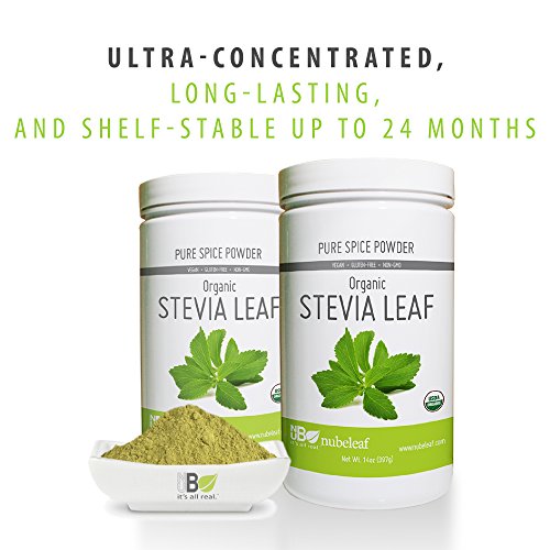 Nubeleaf Stevia Leaf Powder - Non-GMO, Gluten-Free, Raw, Organic, Vegan Natural Sweetener - Single-Ingredient Nutrient Rich Superfood for Cooking, Baking, Smoothies (14oz) - Thumbnail 5