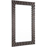 Signature Design by Ashley Advin Wood Accent Mirror, Dark Brown | Sunburst design frame, Wood and glass construction, Vertical or horizontal wall mount, Entryway or living room use