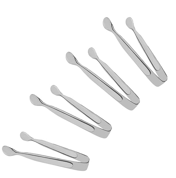 Lyauta Zuckerzange Eiszange Lebensmittelqualität Premium Edelstahl Mini Utility Servierzange für Tee Party Barset 4 Stück