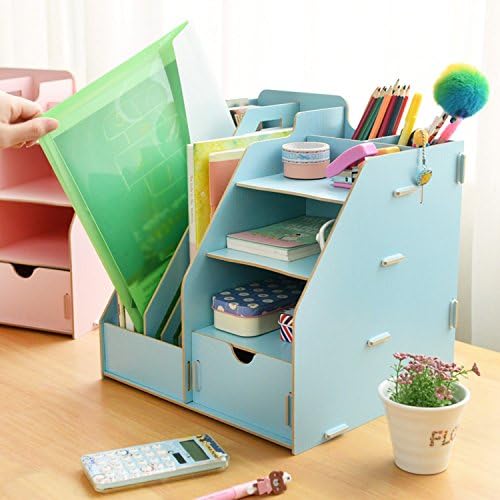 Office Desk Wood Box Document Organizer Storage Cabinets Shelf Magazine Rack Eco-friendly Fiber Board 29cm25.5cm29cm