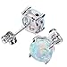 925 Sterling Silver Stud, Seven Colors Stud Earring Can Make You Enjoy The Selection (White Opal)
