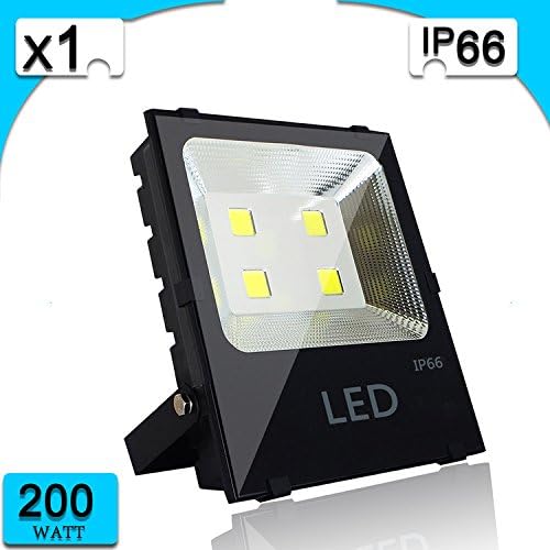 200W LED Flood Lights, 26000LM, Super Bright Outdoor Work Lights,Waterproof IP6, 6500K Cool White ,Stadium Lights,Security Lights,for Garden/Garage/Warehouse/ Square/Billboard/ Factory-1 Pack