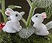 Smilesky Miniature Bunny Figure Animal Rabbit Toys Fairy Garden Party Decorations White 0.8 Inches 20 PCS