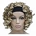 Aimole 16 Inches Short Curly Hair Wigs Women's Wig 3/4 Half Wig with Black Headband(27T613)