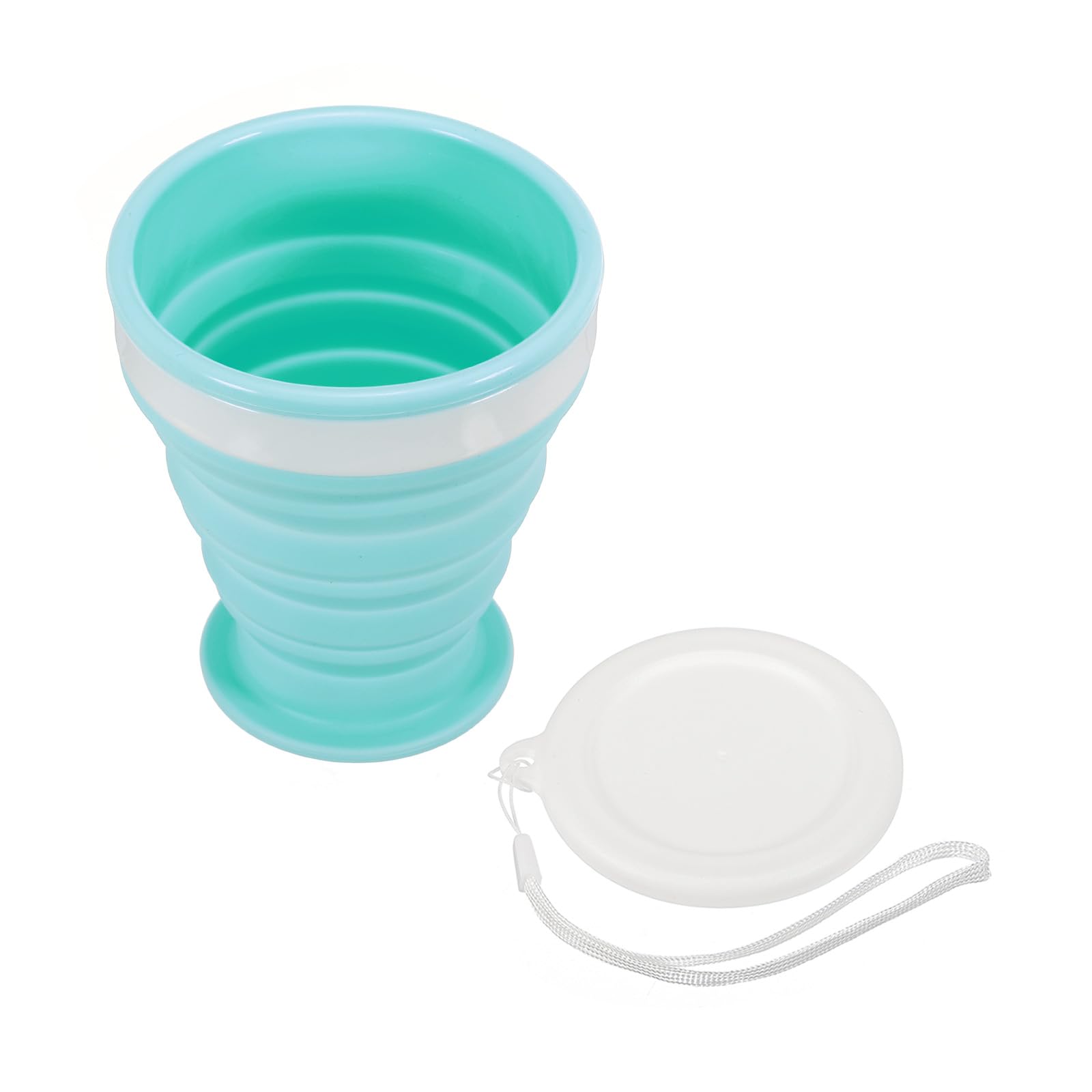 PATIKIL Collapsible Cup, 200mL Travel Folding Cup Silicone Portable Drinking Cup for Camping Hiking Outdoors, Blue