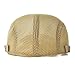 VOBOOM Men Breathable Mesh Summer Hat Adjustable Newsboy Beret Ivy Cabbie Flat Cap (Khaki)