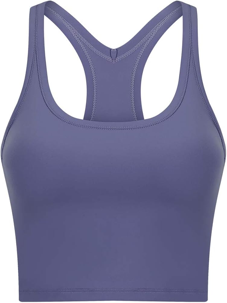 LITIAN Women's Longline Sports Bras Yoga Racerback Crop Tops Padded Workout Bra at  Women’s Clothing store