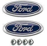 Muzzys (SET OF TWO) FORD F150 Dark Blue Front Grille/Tailgate Emblems WITH NUTS 2005-14, Oval 9