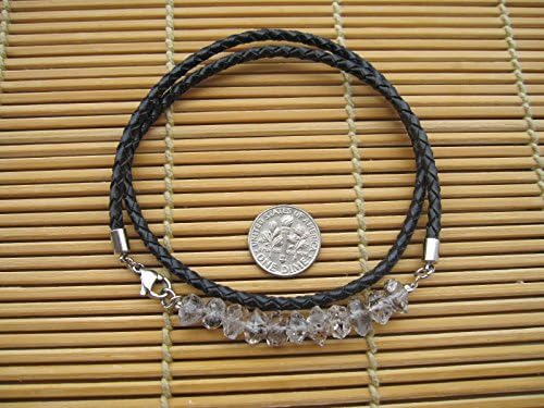 Herkimer Diamond Bracelet,Herkimer diamond,Herkimer jewelry,herkimer diamond crystal,Diamond Quartz Bracelet,Herkimer Bracelet,raw herkimer diamond,Braided leather bracelet -13,14,15,16,17,18
