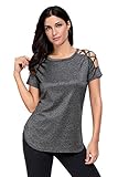 Women's cut out Cold shoulder Tops Casual Clothes Blouse Short Sleeve T Shirts for women