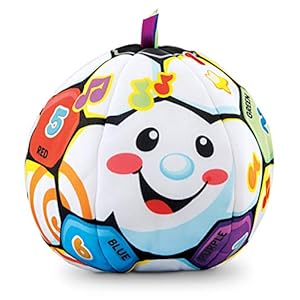 Fisher-Price Laugh & Learn Baby Musical Learning Toy, Singin’ Soccer Ball Plush With Songs Sounds & Phrases For Ages 6…