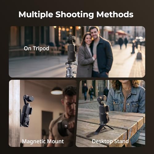 SMALLRIG Soporte magnético para DJI Osmo Pocket 4, adaptador de expansión magnética ajustable de 270°, con placa para Arca-Swiss, soporte de escritorio/superficie vertical -6003